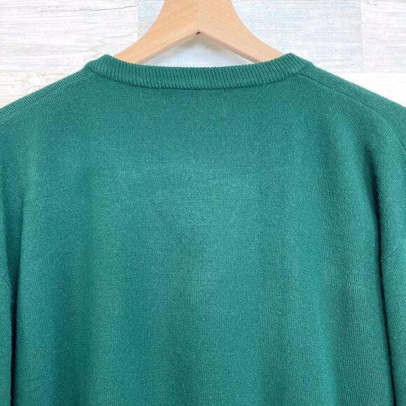 POLO Ralph Lauren Pure Cashmere Sweater Dark Green Golf Shield Logo VTG Mens XL - Picture 5 of 6